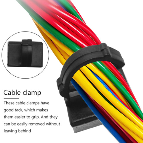 50 pcs. Self Adhesive Cable Clamp Plastic Rectangular Cable Clips Cable Tie Quick Bind Cable Wire Management Holder for Car 1