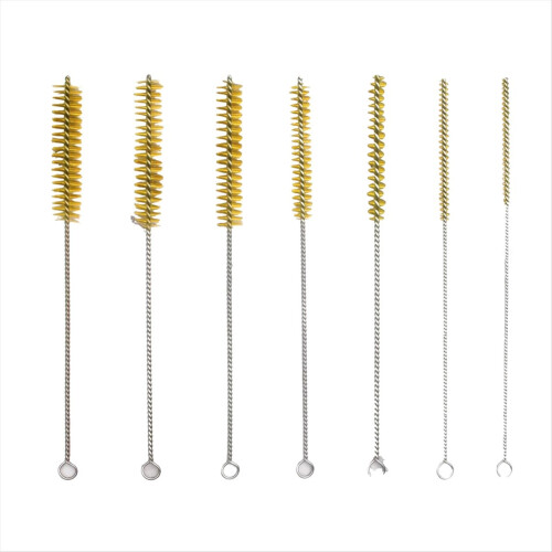 7-teiliges Set Flaschenbürsten aus Messingdraht, 30 cm langer Griff