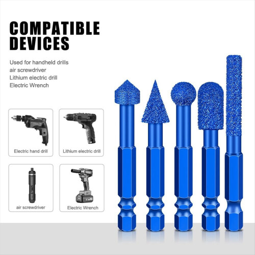 7Pcs Diamond Grinding Burr Drill Bits Set for Engraving and Polishing 2