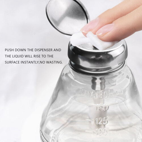 TöM Nagellack Makeup Remover Pump Dispenser Glas Push Down Pressflaska