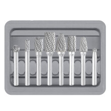 Carbide Burr Set 1/4 Inch Shank 8PC Die Grinder Bits Rotary File Rasp