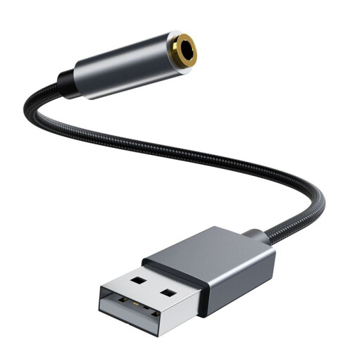 USB to 3.5mm Jack External Sound Card Adapter Interface for Earphone C 2