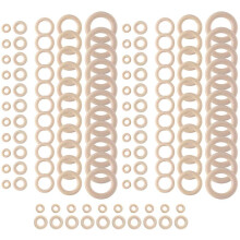 120Pcs Natural Wood Rings Set, Unfinished Macrame Wooden Ring, Wood Circles for DIY , Ring Pendant Jewelry Making
