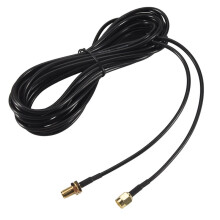 5M Black RP-SMA Male to Female Wifi Antenna Connector Extension Cable