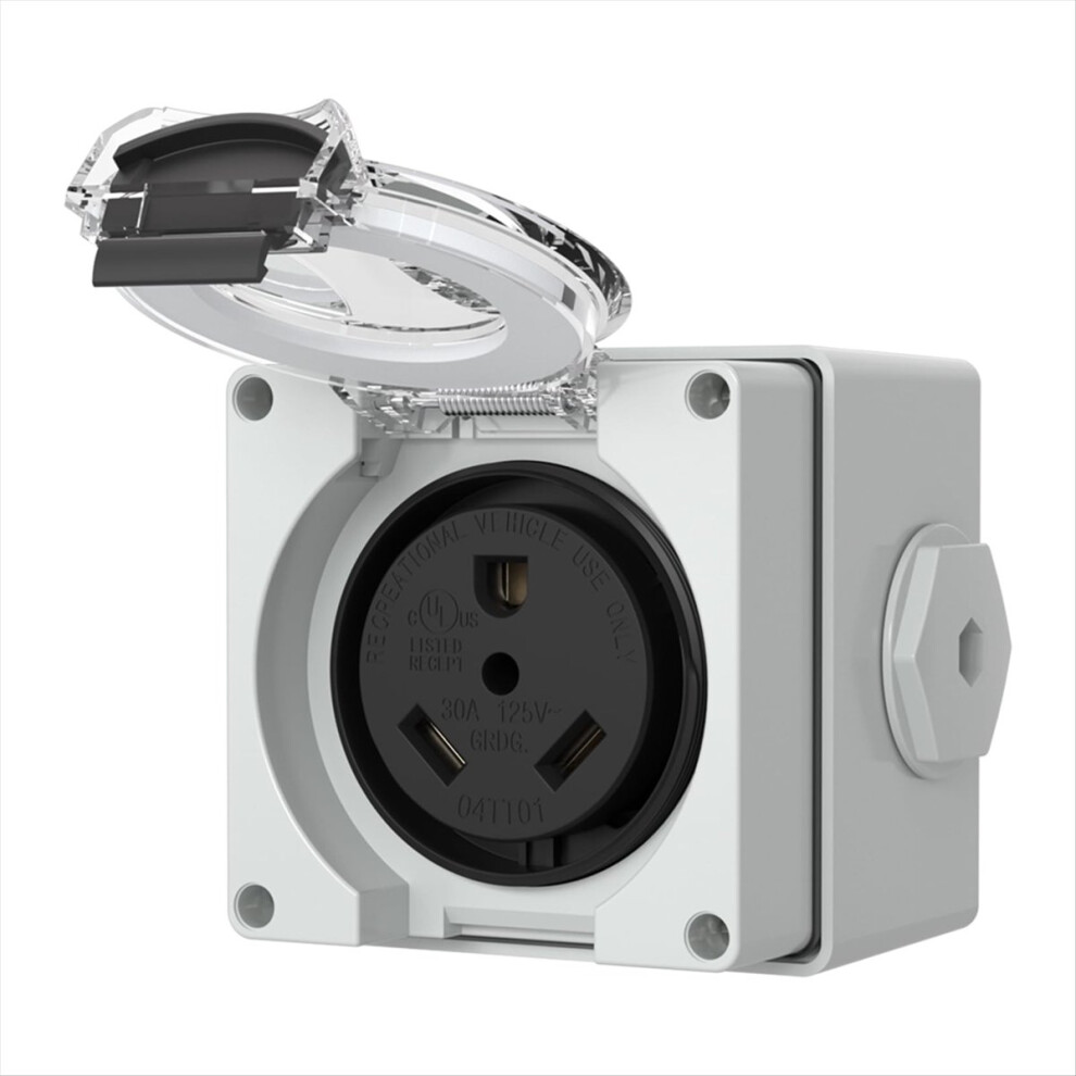 30Amp Power Outlet Box,125Volt Nema Tt-30R Receptacle Outdoor Dustproo 4851441395097