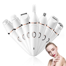 Women's 7 in 1 Rechargeable Epilator for Face Body Legs and Underarms Pain Hair Removal Device