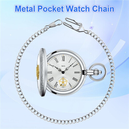 Retro Antique Vintage Pocket Watch Chain Silver 1