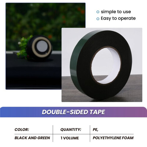 Black Super Strong Permanent Double Sided Self Adhesive Foam Car Trim Body Tape width:25Mm 2