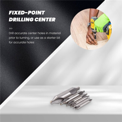 6 PCS HSS Combined Center Drills Bit Set Countersink 60 Degree Angle 5/3/2.5/2/1.5/1 mm 2