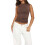 Damen Sommer Tank Tops Kaffeebraun L 1