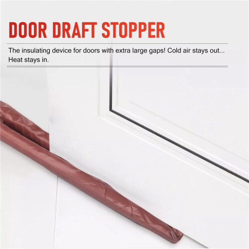 Twin Door Draft Dodger Guard Stopper  Saving Protector Doorstop Home Decor 1