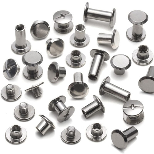 Chicago Screw Leather Rivets Assorted Screw Rivets M5 Chicago Binding Screws for Decorating PU  Belts(220PCS)A 2