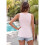 Damen Rundhals Geripptes Slim Fit Unterhemd Rosa S 7