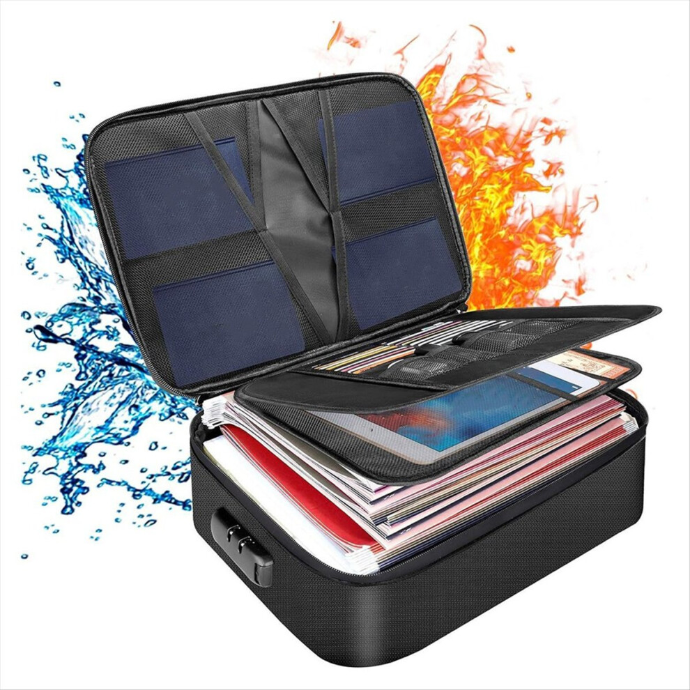 Fireproof Waterproof Document Bag With Lock,Portable Organizer For Imp 4851441388037