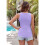 Damen Rundhals Gerippte Slim Fit Weste Lila M 7