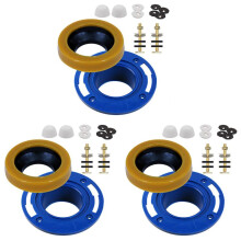 3X Flangia Della Toilette con Anello In Cera per Kit di Sostituzione Della Toilette,Include Bulloni,Kit Riparazione Della Flangia Della Toilette PVC