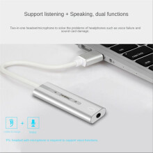USB External Sound Card USB3.0 To 3.5Mm Jack Audio Microphone Headphon