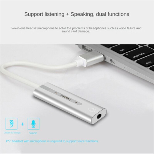 USB External Sound Card USB3.0 To 3.5Mm Jack Audio Microphone Headphon 1
