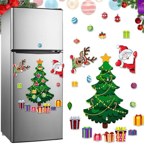 Refrigerator Magnetic Christmas Tree Reusable Holiday Decorations, Bright Magnetic Decorations 1