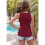 Damen Rundhals Gerippte Slim Fit Weste Weinrot S 7