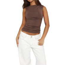 Damen Sommer Tank Tops Kaffeebraun M