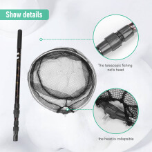 170cm Retractable Telescoping Aluminum Alloy Foldable Fishing Brail Landing Net Pole Tackle