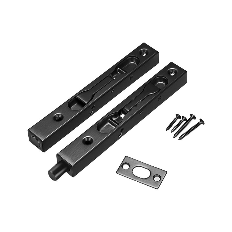 2Pcs 6 Inch Door Bolts -Stainless Steel Concealed Security French Door Locks With Hardwares, Metal Flush Latch Bolts 6131313524090