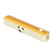 Plastic Wrap Dispenser with Bidirectional Sliding Blade, Magnetic Base, Foil and Cling Film Cutter