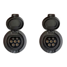 2X Presa di Ricarica per Veicoli Elettrici Tipo di Presa 2 Prese Connettore 4 Punti Fissi Standard Europeo IEC 62196-2 32A AC Trifase