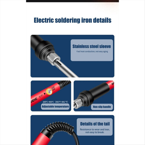 60W Adjustable Temperature Electric Soldering Iron Kit Welding Tool C 2