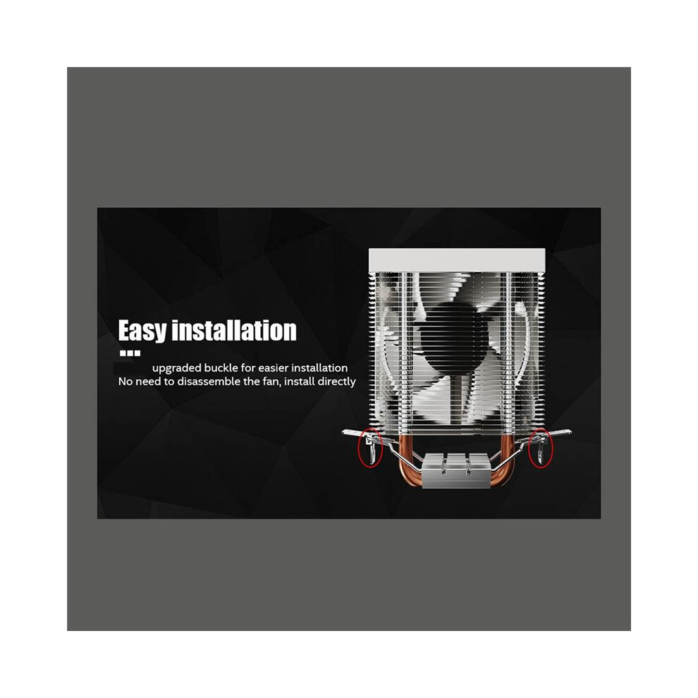 Kf200 Cpu Cooler Argb Quiet Fan 2 Heat Pipes Air Radiator For Fm1/Fm2/Am2/Am3/Am4/Am5 Pc Processor Heatsink Cooler 6133340767730