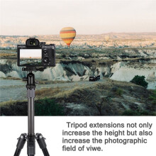 Extendable Carbon Fiber Tripod Extension Pole 2-Section Rod Max Height 32cm/12.6in 1/4 Inch Screw for Tripods & Monopods