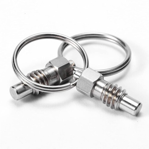 2 Packs Spring Plunger with Pull Ring,1/2"- 13 Thread Size, 0.56" Thread Length,Retractable Spring Plunger Index Plunger 2