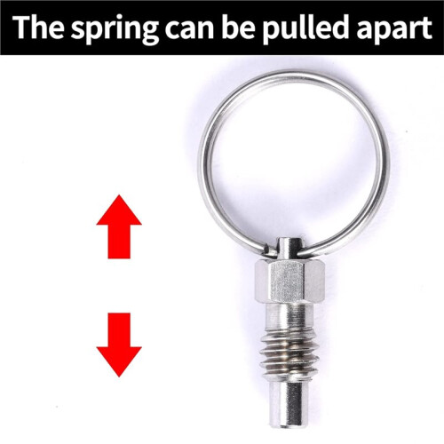 2 Packs Spring Plunger with Pull Ring,1/2"- 13 Thread Size, 0.56" Thread Length,Retractable Spring Plunger Index Plunger 1