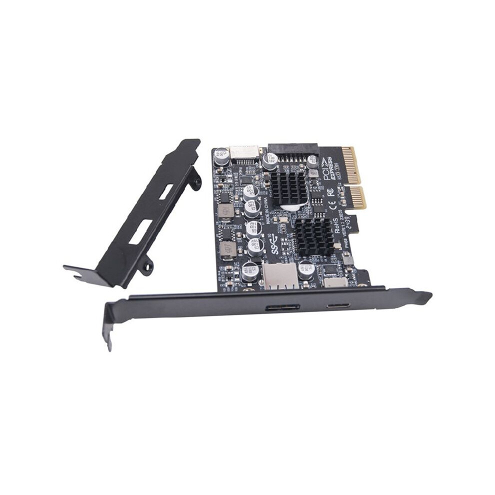 2 Ports Pci-E 4X To Usb 3.2 Gen 2 A Type C Expansion Card Front Type E 19P/20P Connector 10Gbps Full Speed Transmisson 6131186992224