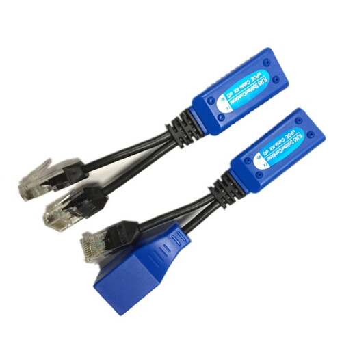 1pair RJ45 Splitter Combiner Upoe Cable Kit POE Adapter Cable Connectors Passive Power Cable
