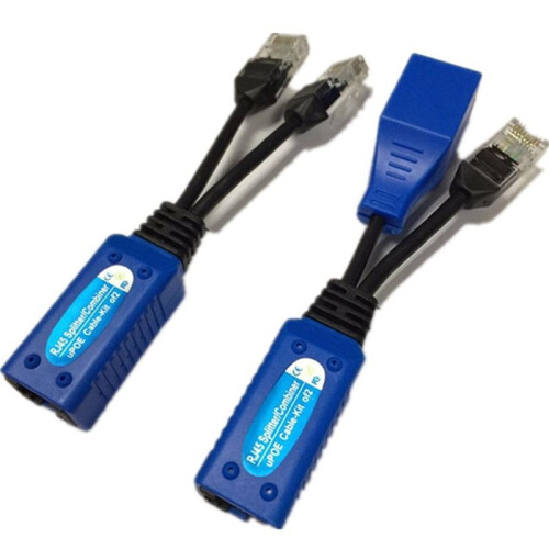 1pair RJ45 Splitter Combiner Upoe Cable Kit POE Adapter Cable Connectors Passive Power Cable 2