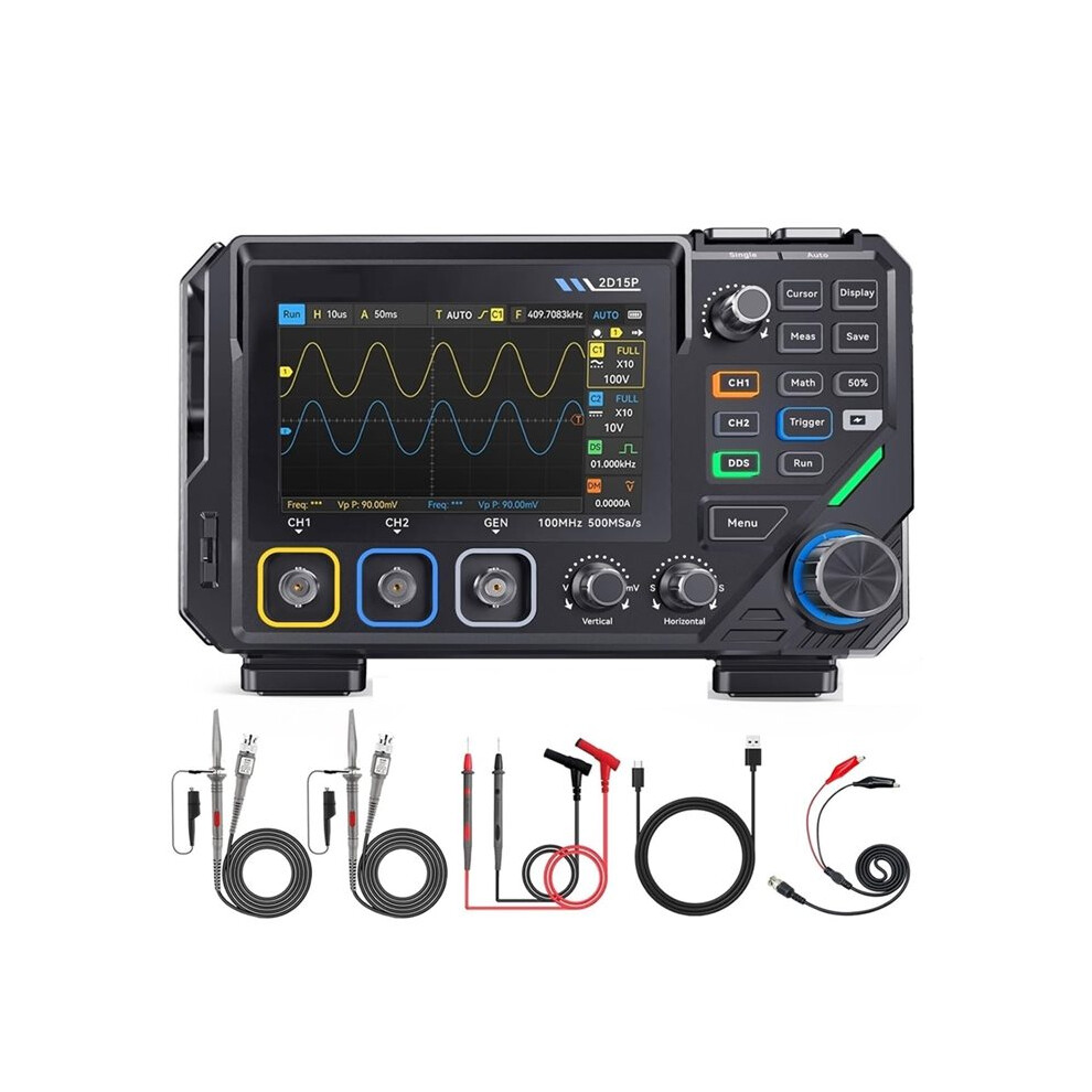 Fnirsi 2D15p Digital Oscilloscope 3-In-1 Digital Multimeter Oscilloscope Signal Generator Auto Range For Voltage/Current 6131667563905