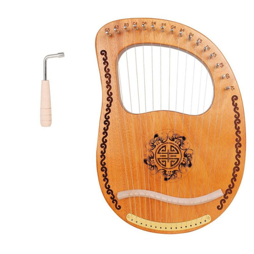 Lyre Beginner 16-String Small Harp Portable and Easy to Learn Solid Wo 2