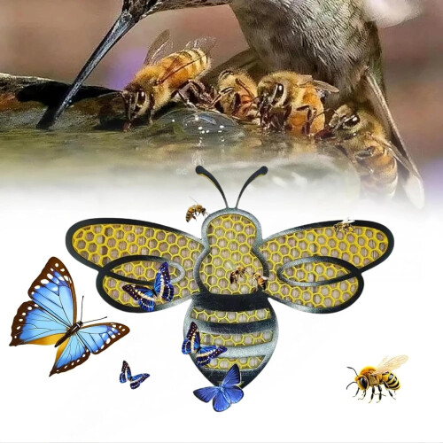 Bee Waterer with Floating Bee Feeder, 3D Printed BeeShaped Pollinator Island for Garden Pond 2