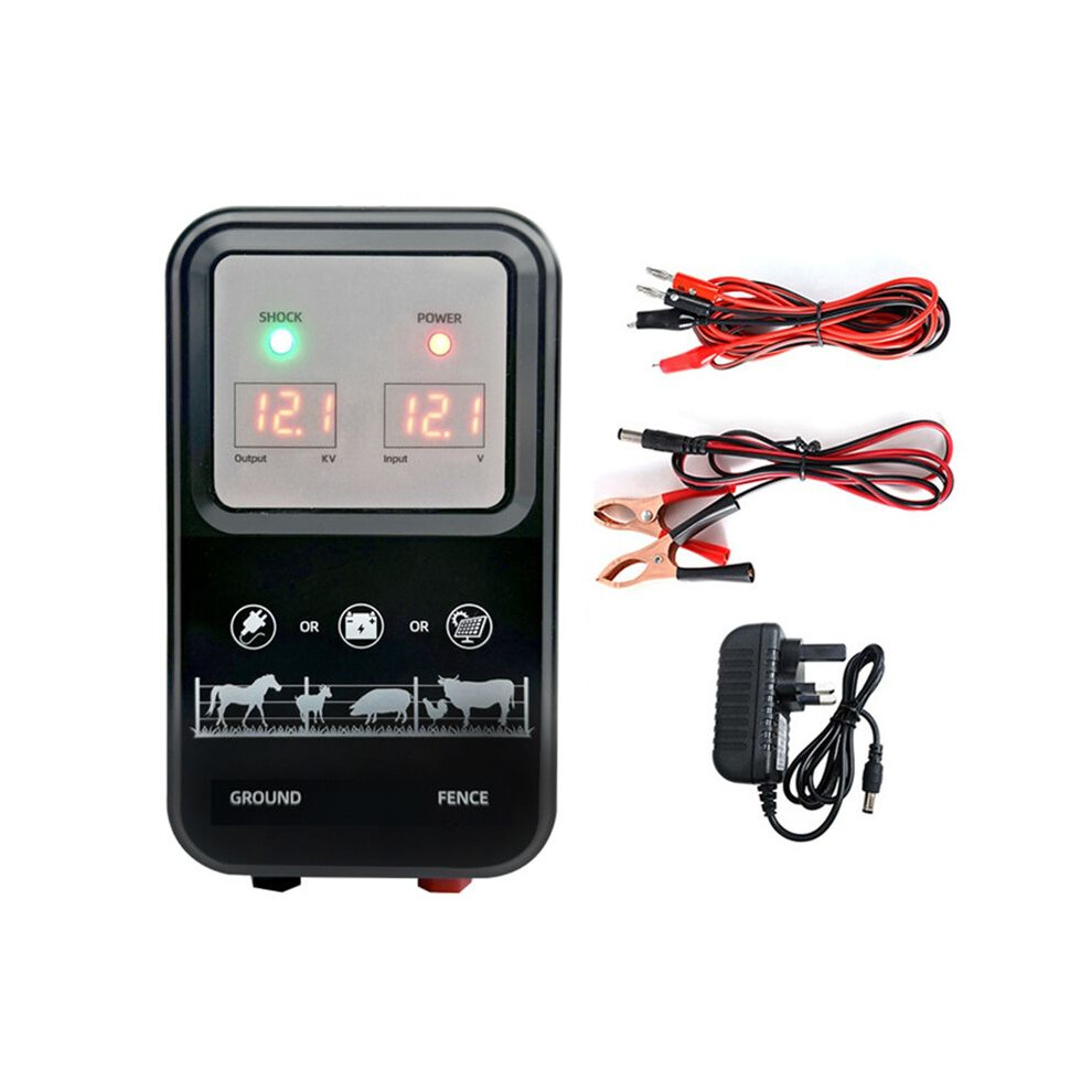 10Km Electric Fence Lcd Voltage Display Poultry Fence Insulators Controller Tool For Livestock Sheep Cattle Uk Plug 6131186910259
