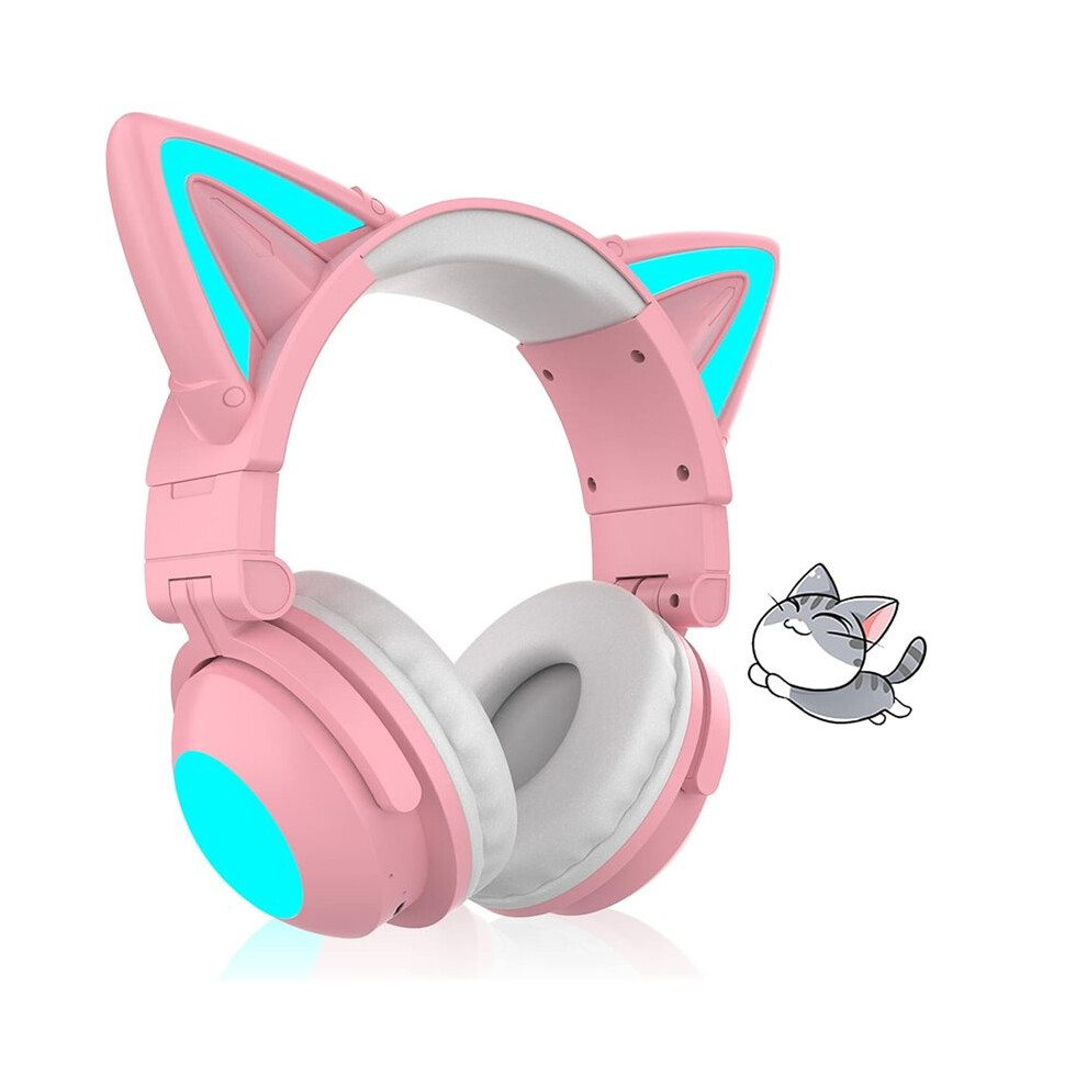 Cat Ear Bluetooth Headphones,Ear Headphones With Built-In Mic,Foldable,On-Ear Wireless Headphone For Phone/Pc/Tablet B 6132625330485