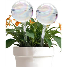 2 Globi Autoirriganti Iridescenti, Globi per Irrigazione di Piante In Vetro Arcobaleno, Inserto per Fioriera Autoirrigante, Bulbo per Irrigazione