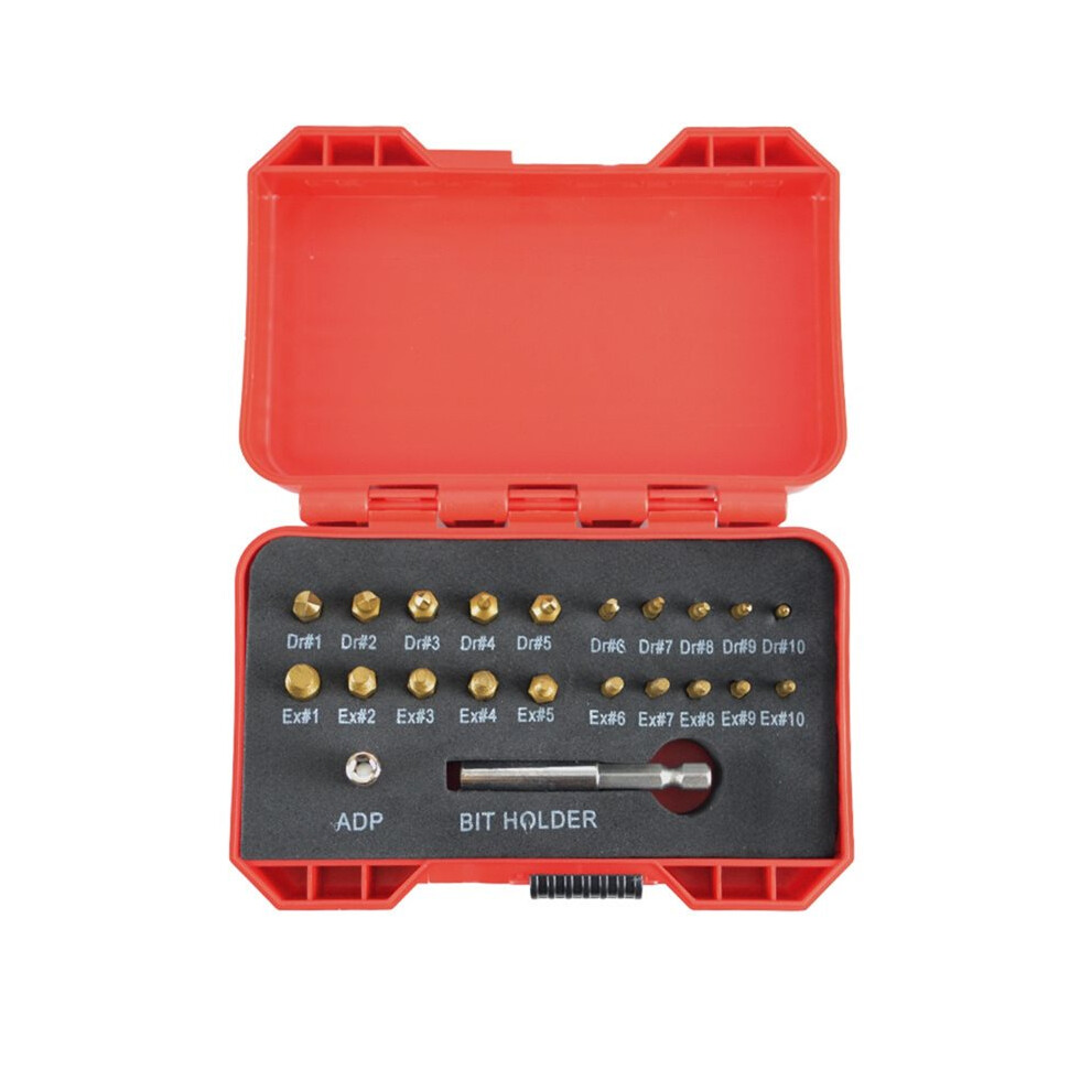 Titanium Screw Extractor Set For Stripped, Broken, Damaged Screws - 22 Pc, Remover Kit With Drill Bits, Extractors 6133591960751