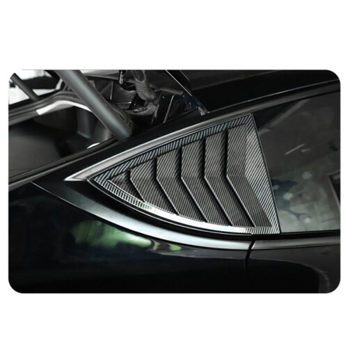 Rear Car Window Shutter Cover for  Model Y Juniper Louver Side Vent Trim Triangle Accessorie Matte Black 2