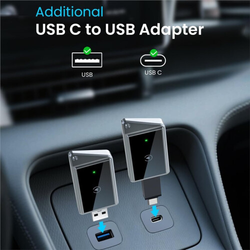 Wireless CarPlay Adapter Convert Wired to Wireless  CarPlay AI Box WiFi  Control  Size 2