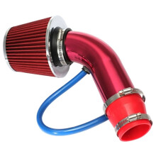 Filtro di Aspirazione 'Aria Fredda per Auto Universale da 3 Pollici Kit di Induzione In Alluminio Sistema di Tubi Flessibili (Rosso)
