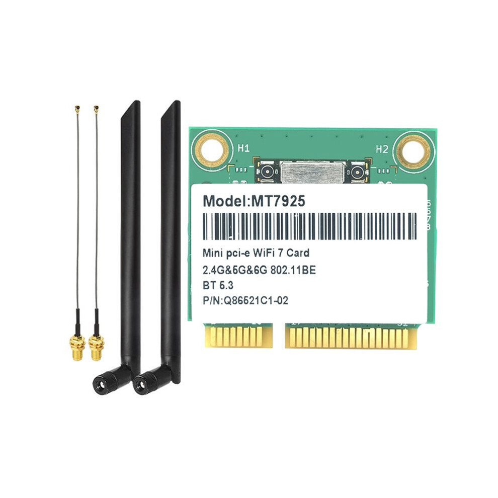 Mt7925 Wifi 7 Network Card 5400Mbps Bluetooth 5.3 Tri Band 2.4G 5G 6G Wifi Adapter Mini Pcie Wireless Card 8Db Antenna 6131627776413