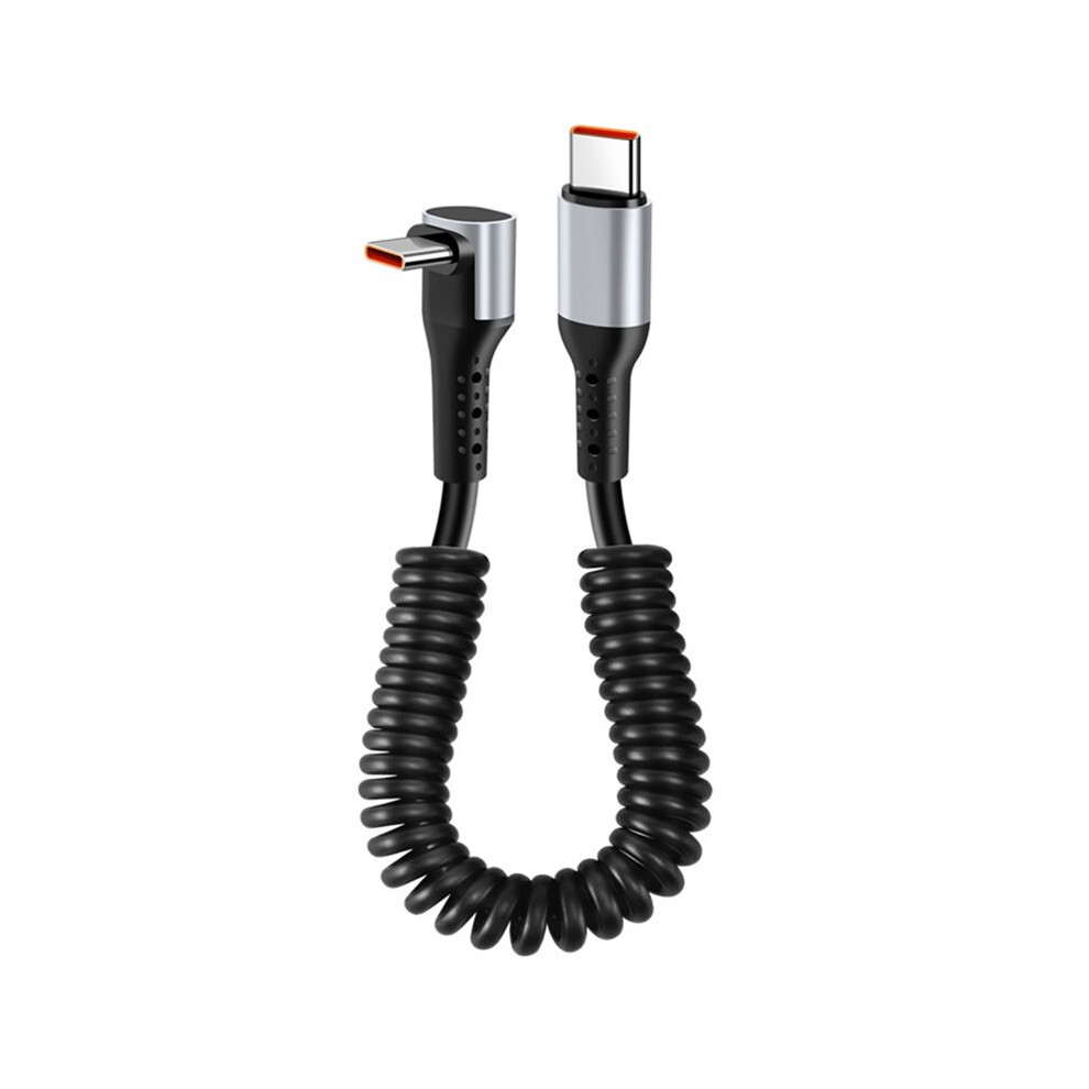 66W 90 Degree Spring Type C Cable Fast Charging Type C To Type-C Cord For Iphone 16 Xiaomi Type C Mobile Phone Cable 6133283602976