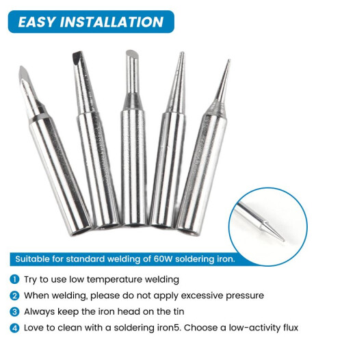 P36 Soldering Station Conical Bevel 60W Solder Iron Tip 5pcs 2